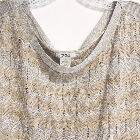 Cache Metallic Gold Tunic Sweater XL - Picture 3 of 3